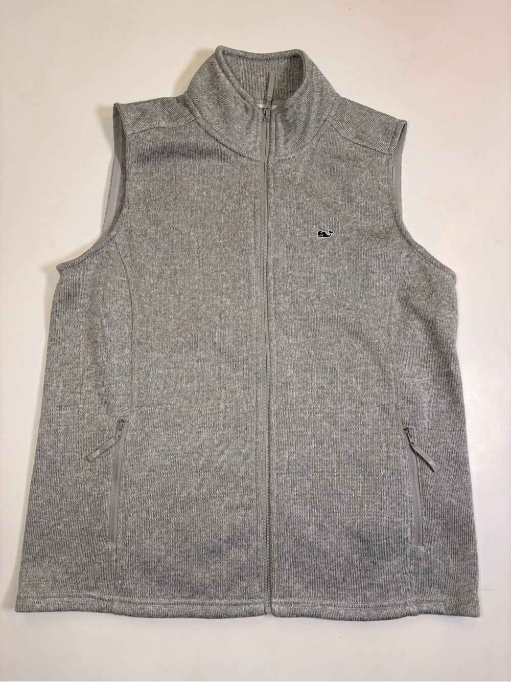 Vineyard Vines Light Gray Full-Zip Fleece Vest